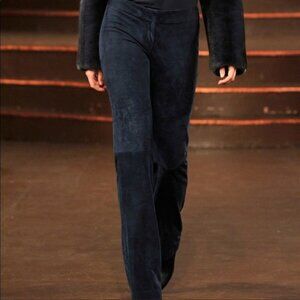 * DANIER Black Suede Straight Fit Y2K Pants Size 8